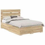 vidaXL Bedframe met lade Sonoma Eik 120 x 200 cm Bois traité