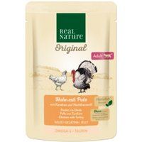 REAL NATURE Original natvoer kat, Adult, Kip met kalkoen met wortelen en teunisbloemolie 12x85 g