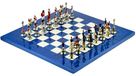 Napoleone Napoleone-Schachspiel 8,2 cm + MADRONA-Schachbrett (blanc/bleu) 42 cm