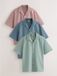 Next - Heren - Korte mouwen jersey overhemden met reverskraag 3 Pack - Blauw