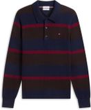 Tommy Hilfiger Heren Gebreide Trui Katoen S Donkerblauw/Chocoladebruin/Pink Herfst/Winter 2026