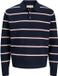 Jack & Jones Gebreide polo Gestreept Lange mouw Katoen Herfst/Winter Heren Sky Captain XS