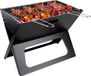Alpina Tafel BBQ Houtskool - Tafelgrill met Grillplaat en Deksel - Compacte Barbecue met Grillplaat - Tafelbarbecue Draagbaar - Ideaal voor Buiten - Zilver