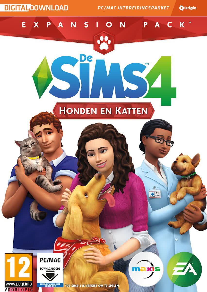 Electronic Arts De Sims 4: Honden en Katten Expansion Pack - Code In A Box PC