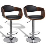 vidaXL Barkrukken Art Deco Kunstleer Zwart - Set van 2