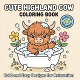 Cute Highland Cow Coloring Book for Adults