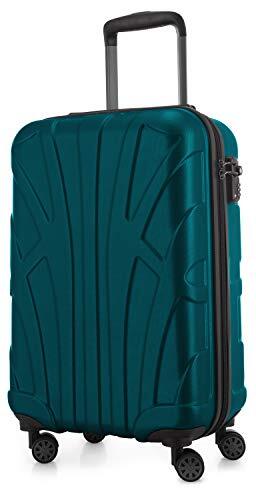 Suitline handbagage harde koffer, cabinekoffer, TSA, 55 cm, ca. 34 liter, 100% ABS mat Aqua groen