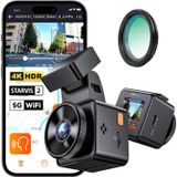 Dashcam pour voiture - Dashcam voiture avant et arrière - 4K - objectif 158° - Caché