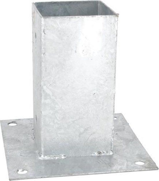 Fixmasters Vloerpaalhouder voor tuinpaal - 7 x 7 cm - Verzinkt