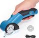 Électrique - Outil de coupe rotatif - Compatible 1 et 2 phases - Convient pour tissu, cuir et carton - Fonctionne sur secteur 220V - Éclairage LED - Lame en acier SK5 - Verrouillage de sécurité - Bleu