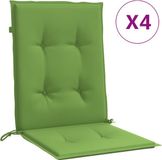 vidaXL Stoelkussens - 4 st - lage rug - 100x50x4 cm - stof - gemêleerd - groen