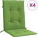 vidaXL Stoelkussens - 4 st - lage rug - 100x50x4 cm - stof - gemêleerd - groen