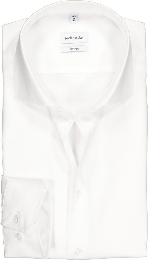 Seidensticker Shaped Fit Overhemd - Wit Fijn Oxford - Maat 44