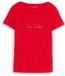 Tom Tailor T-shirt met glitterlogo - Maat XS - soft scarlet red