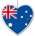 Merkloos Hangdecoratie hart Australie 14 cm