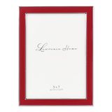 Lawrence Frames verzilverd metaal met rood emaille fotolijst, rood, 5x7