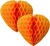 Funny Fashion Espa Nv Oranje hart - Set van 10x stuks - 30 cm - van papier - feestversiering - decoratie - verjaardagversiering