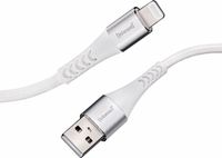 Intenso USB-kabel A315L, USB-A naar Lightning data- en oplaadkabel, MFi-gecertificeerd, 12 watt, nylon, 1,5 meter, wit