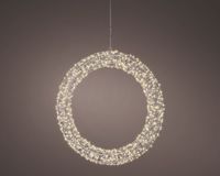 Lumineo Zilveren metalen kerstkrans met 720 micro LED’s – timer – Ø58 cm