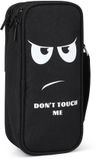 Sans marque Noir Tissu Rectangulaire Trousse à crayons avec 5 compartiments Organiseur