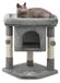 Poteau griffoir Peluche avec creux et 2 balles de jeu - 60 cm - Sisal - Gris foncé