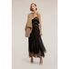 Motivi Long Dress In Georgette With Smart Couture Lace Black Taille: 40