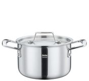 Spring Gourmet Kookpan met deksel, diameter 16 cm, 2,0 l, roestvrij staal, geschikt voor inductie, oven- en vaatwasmachinebestendig, meerlaags materiaal, aluminium kern, kookpan voor alle