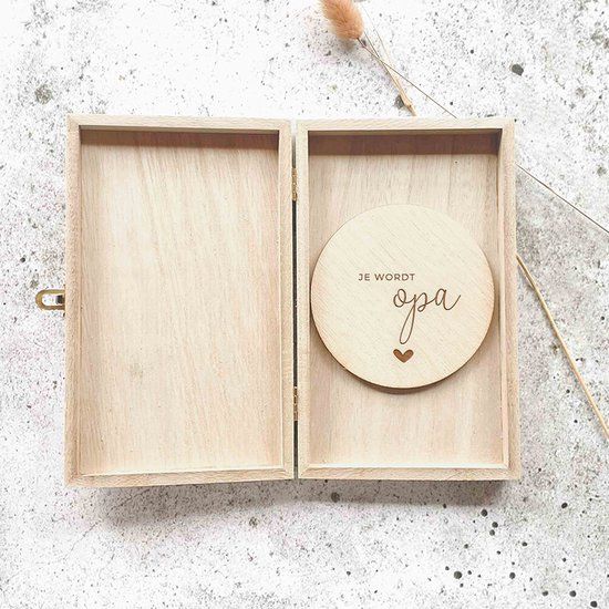 Je wordt opa! - aankondigingsdoosje met cirkel - zwangerschapsaankondiging