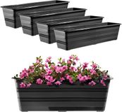 KADAX Set 4 x 60 cm bloembak, balkonpot van kunststof, weerbestendige plantenbak, bloempot, balustrade voor bloemen