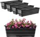KADAX Set 4 x 60 cm jardinière, pot de balcon en plastique, bac résistant aux intempéries, pot de fleurs, balustrade pour fleurs