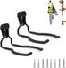 Merkloos 2-pack garagehaken, grastrimmerhaken, zware muurbevestiging voor grasmaaier, voor tuingereedschap, bezem, schep, hark