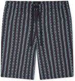 SCHIESSER Heren Pyjamashort Gebloemd IJsblauw Katoen Jersey Maat 58