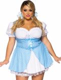Leg Avenue Gingham jurk met veters aan de voorkant en split skirt accent.