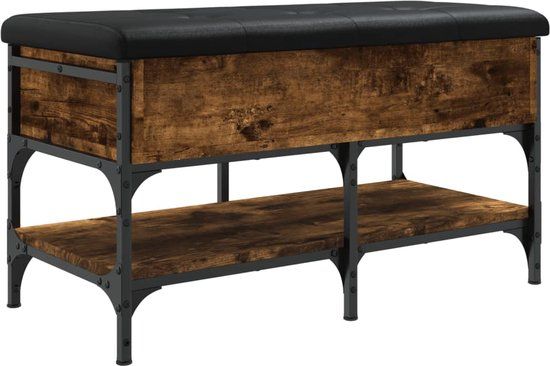 vidaXL Schoenenbank 82x42x45 cm bewerkt hout gerookt eikenkleurig