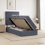 vidaXL Bed met matras Donkergrijs 90 x 200 cm Fluweel