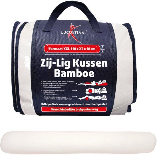 Lucovitaal Bamboe zijligkussen - Orthopedisch kussen - Wit