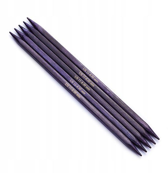 KnitPro J'adore Cubics sokkenbreinaalden 15cm 5.5mm lavendel Hout