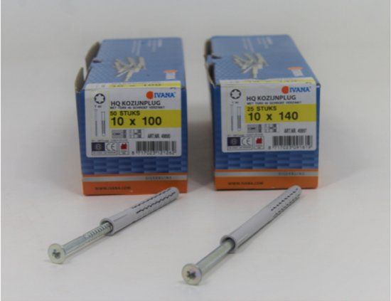 Rawlplug Rawl 10x100 Nylon plug met schroef Verzonken kop FF1 (25st)
