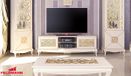 Meuble TV bas 2 portes 181cm crème