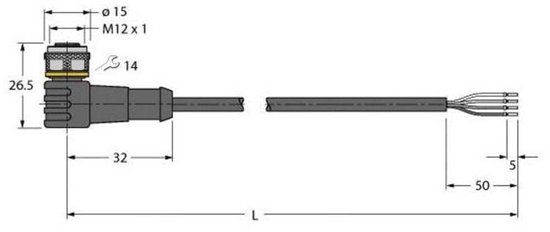 Turck 6625517 Sensor/actuator aansluitkabel Aantal polen (sensoren): 4 10 m 1 stuk(s)