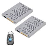 amsahr Digitale camera en camcorder batterij voor Nikon EN EL8 Coolpix P1, S1..S9 Pack-2 - Inclusief lens accessoires etui