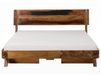MAIAND Lit en bois de Sheesham avec tiroirs 180x200x98 marron foncé laqué #245