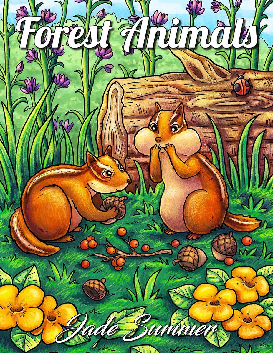 Jade Summer Forest Animals Coloring Book - 9798520704805