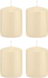 Trend Candles Bougie cylindrique/bougie tronc - 4x - blanc crème - 6 x 8 cm - 29 heures de combustion