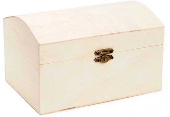 Playwood Versier je eigen Houten Schatkist - 3 stuks - Grijs