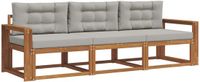 vidaXL Acacia Hout Loungeset 3-delig Natuurlijk en Lichtgrijs