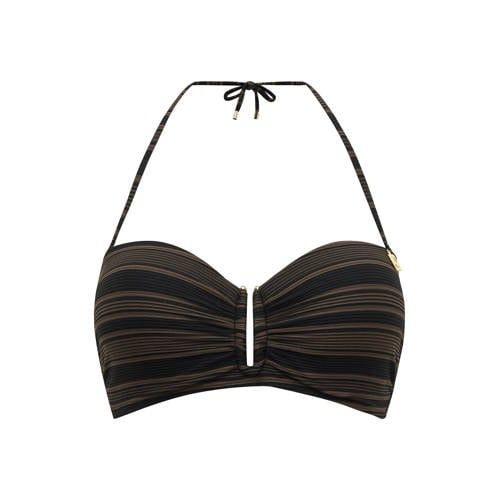 Annadiva Swim The Valley zwart voorgevormde strapless bandeau bikinitop