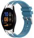 Wigento Samsung Galaxy Watch FE 40mm Silicone Strap with Quick Release, Silver Buckle, Replacement, Blue