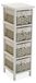 Meuble de salle de bain avec 4 tiroirs, 82x29x25 cm, bois, blanc
