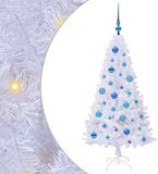 vidaXL Sapin de Noël artificiel Blanc 120 cm PVC et Acier